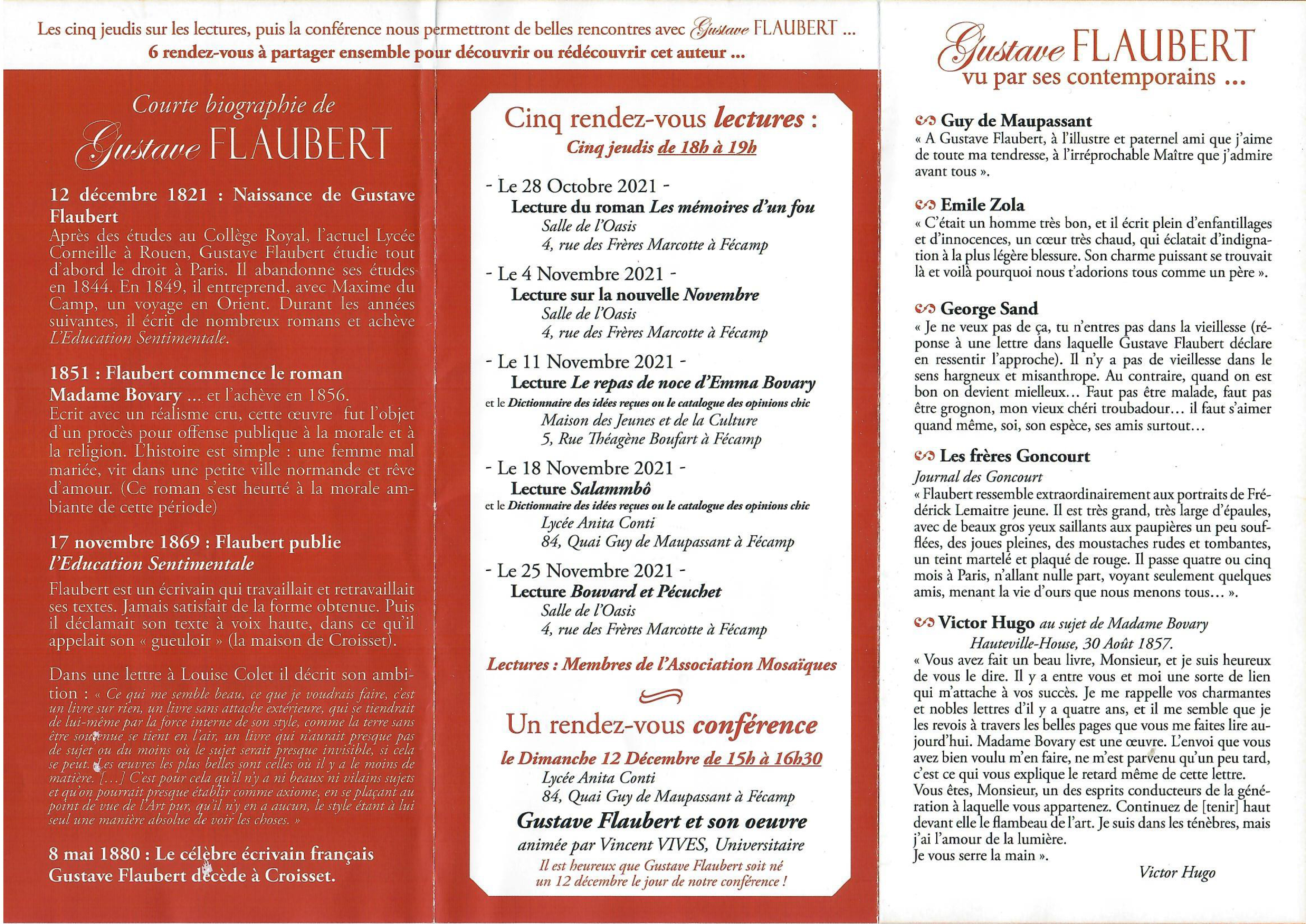 Flyer Gustave Flaubert